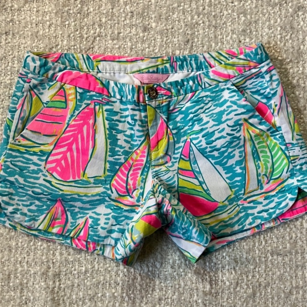 ⛵️LILLY PULITZER WOMENS SIZE 0 SAILBOAT SHORTS